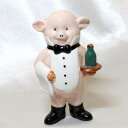 【 piggies 】 スワイン ウェイター ソムリエ 1980年代 洒落のきいた可愛らしいブタのコレクション アメリカ ダンバリーミント ピッグ フィギュア...
