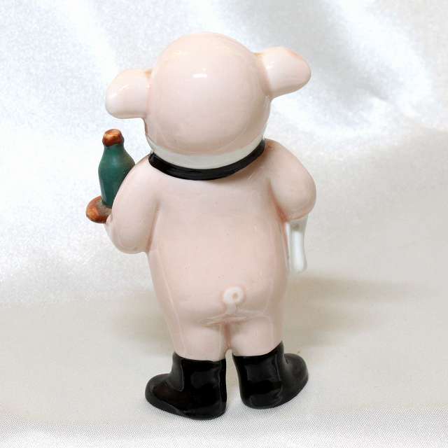 メイ　フェアリー楽天市場店の【 piggies 】 スワイン ウェイター ソムリエ　 1980年代 洒落のきいた可愛らしいブタのコレクション アメリカ ダンバリーミント ピッグ フィギュア フィギュリン 置物 【中古】｜アングル2