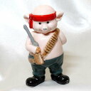 【 piggies 】 ハムボー Hambo Rambo ランボー 軍人 1980年代 洒落のきいた可愛らしいブタのコレクション アメリカ ダンバリーミント ピ...