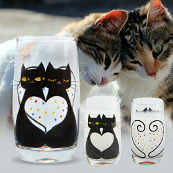プレゼント付♪【猫グラス5種セット】猫好き必見!かわいい5匹の猫のグラスデザイングラス350ml×5種類猫コップ5個ねこコップネココップねこグラスネコグラス猫ねこネコデザイングラスコップ猫のコップ(3980円以上で送料無料)