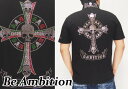 Be Ambition[ビーアンビション] クロス＆スカルラインストーン ZIPポロシャツ/半袖/A27105/送料無料【Be Ambition[ビーアンビション]から新作アイテムが登場!】