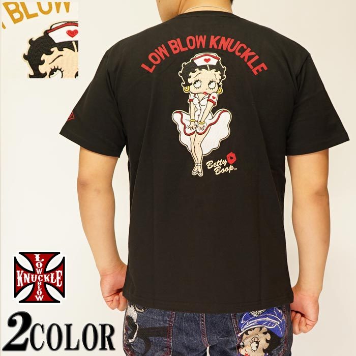 BETTY BOOP ベティブープxLOW BLOW KNUCKLEコラボ長袖Tシャツ BETTY BOOP ベティブープxLOW BLOW KNUCKLEコラボ長袖Tシャツ