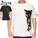 LIN 和柄 Tシャツ メンズ 半袖 黒猫のLamyとネズミのEarl ラミ＆アール 参丸一 AL-75041 送料無料【参丸一の兄弟ブランドから新作和柄Tシャツが登場 】