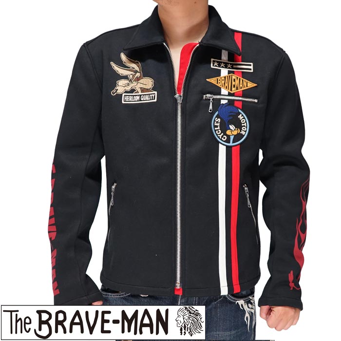 バンソン ライダースジャケット メンズ スーパーセール 20%OFF THE BRAVEMAN ブレイブマン ルーニー テューンズ コラボ ライダース ジャケット アウター メンズ ボンディング コヨーテ ロードランナー LTB-2209 送料無料【バンソンから新作ライダースジャケットが登場!!】