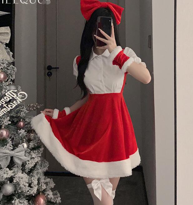 樂天商城 - レディースワンピース サンタコス セクシーワンピース サンタ 衣装 制服　可愛いドレス コスプレ衣装 サンタクロス ミニドレス コスチューム 女性 大人 サンタクロース サンタコスプレ セクシーサンタ サンタランジェリー