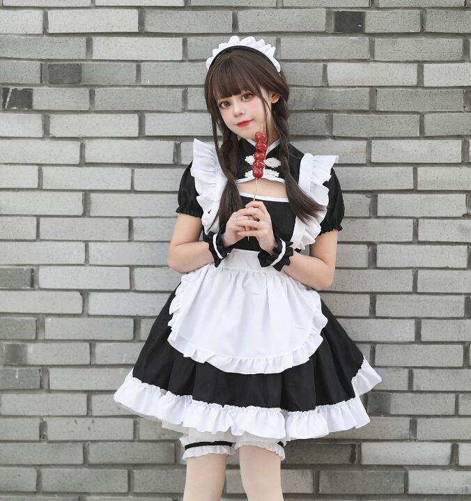 メイド服 半袖ドレス チャイナ風ドレス ミモレ...の紹介画像3