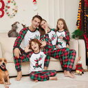 親子ペアパジャマクリスマスパジャマルームウェア ボーダークリスマス衣装 サンタクロースパジャマ カップル メンズ/レディースルームウェア ベビー 子供 ママ パ...