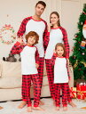 クリスマスパジャマ チェック柄サンタクロス柄 親子ペアパジャ パジャマルームウェア リスマス衣装 パジャマ カップル メンズ/レディースルームウェア ベビー 子...