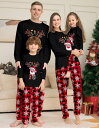 クリスマスパジャマ トナカイ柄サンタクロス 親子ペアパジャ パジャマルームウェア リスマス衣装 パジャマ カップル メンズ/レディースルームウェア ベビー 子供...