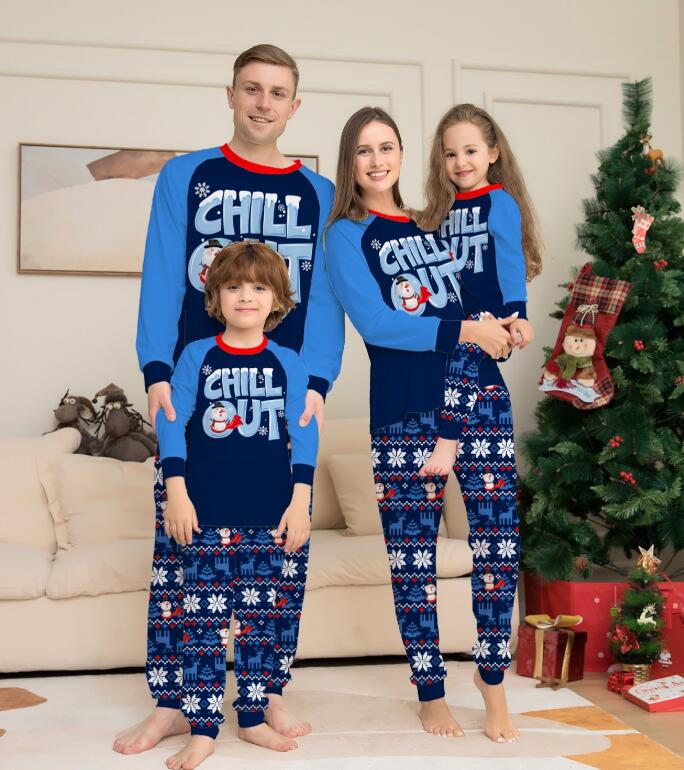 樂天商城 - 親子ペアパジャマ 雪だるま柄　雪花柄パンツ クリスマスパジャマ ルームウェア クリスマス衣装パジャマパジャマ カップル メンズ/レディースルームウェア ベビー 子供 ママ パパ 家族お揃い 長袖パジャマ上下セット 写真撮影 Christmas 春秋tシャツ 家族部屋着長袖