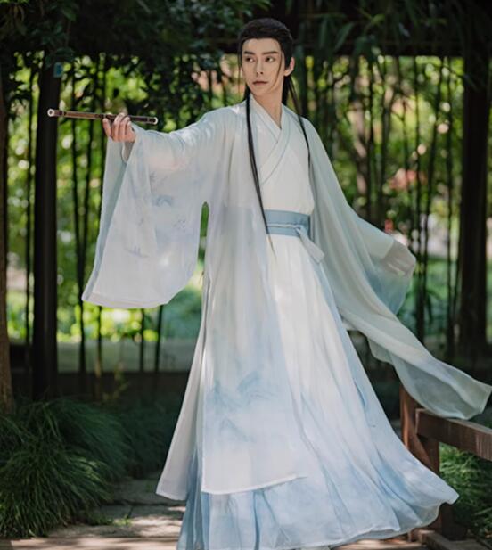 魏晋朝チャイナ服 漢服 交差襟 中華服 コスチューム 中華コスプレ衣装 華やか3点セット 羽織 プリント メンズコスプレ衣装 大人 舞台ステージ衣装 飄逸 中国伝統漢服唐装 仮装 中国古典ダンスドレス 写真撮影衣装 中国風ステージコスプレ衣装 ハロウィン コスチューム 仮装