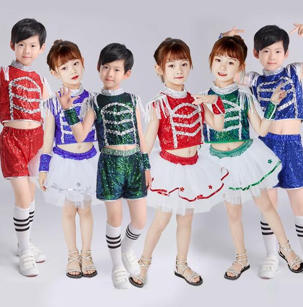 Rakuten - 子供 ダンス衣装 ジャズダンス衣装 チア スパンコールワンピース チュチュスカート 女の子 男の子 キッズ ダンス 発表会 ステージ衣装 舞台衣装 女の子 ショート丈 トップス シルバー 衣装 子ども ダンス 発表会 幼稚園 合唱 イベント 衣装 100-160cm