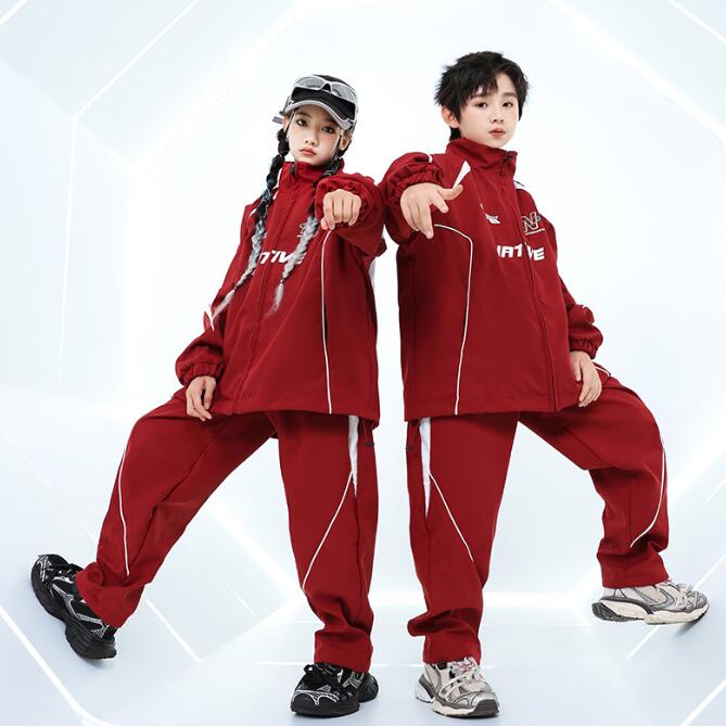 樂天商城 - キッズダンス衣装 ゆったり 長袖トップス ロング丈パンツ ワインレッド ガーコパンツ ジャズダンス衣装 長袖シャツ 子供ダンス衣装 女の子男の子 ダンス衣装 イベント学園祭舞台ステージ衣装 演出服謝恩会 発表会 演奏会イベント　110-180cm