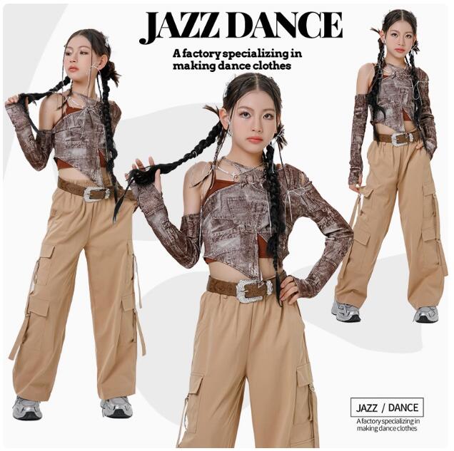 樂天商城 - 子供ダンス衣装 長袖シャツ キャミソールロング丈パンツ ガーコパンツ ジャズダンス 可愛い 女の子ジャズダンス衣装 ヒップホップ ダンス衣装 エレガント スレッスン着 おしゃれダンス衣装 ダンス教室 演出服ステージ衣装 ダンス練習着 ステージ衣装 舞台服 120-170cm