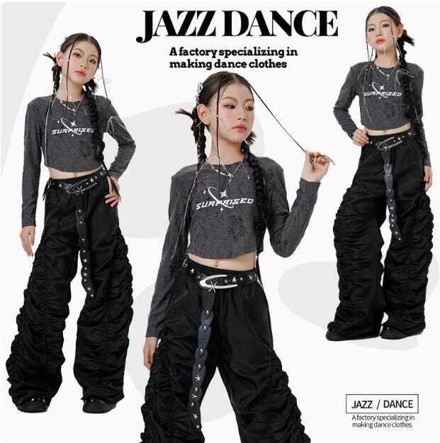 樂天商城 - 長袖シャツ 子供ダンス衣装ショートシャツ ロング丈パンツ ガーコパンツ ジャズダンス 可愛い 女の子ジャズダンス衣装 ヒップホップ ダンス衣装 エレガント スレッスン着 おしゃれダンス衣装 ダンス教室 演出服ステージ衣装 ダンス練習着 ステージ衣装 舞台服 120-170cm