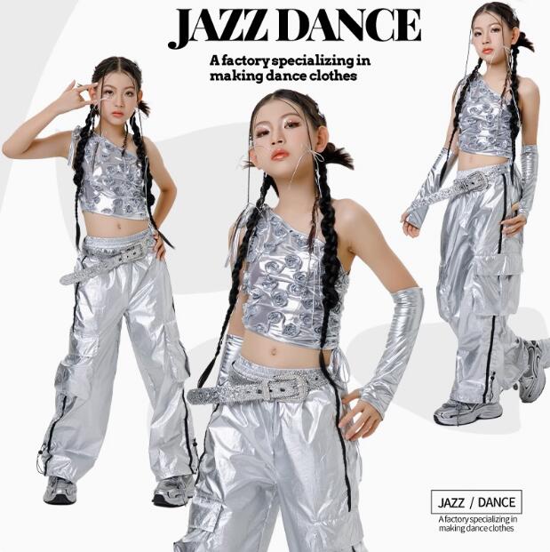 樂天商城 - 子供ダンス衣装 PUパンツ ロング丈パンツ シングル肩ガーコパンツ 袖カバー ジャズダンス 可愛い 女の子ジャズダンス衣装 ヒップホップ ダンス衣装 エレガント スレッスン着 おしゃれダンス衣装 ダンス教室 演出服ステージ衣装 ダンス練習着 ステージ衣装 舞台服 120-170cm