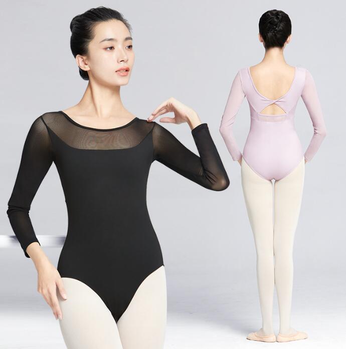長袖バレエ レオタード 女性 大人胸パット付きレオタード2色 ヨガダンス スカートなしエレガント バレエ 練習着 レッスン着 新体操 大人 スカートなし 美背 美シルエット ジュニア 大人 可愛い バレエウェア 社交ダンス 衣装 ストレッチ バレエS M L XL XXL