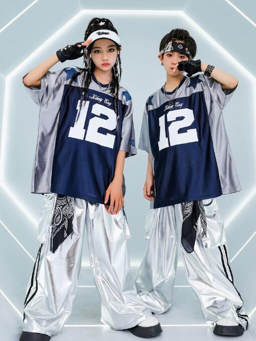 Rakuten - 子供ダンス衣装 ゆったりシャツ 光沢 レザーロング丈パンツ セット 子供ダンス衣装 キッズパンツ子供ダンス衣装 女子ダンス 男子ダンスセットアップ 単品対応可能 子供ダンス衣装 キッズ ヒップホップ　ダンスウェア サルエルパンツ jazz hipjop ダンスウェア