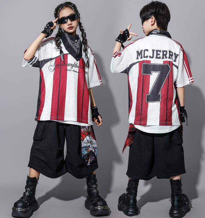 子供ダンス衣装hiphop 半袖シャツ ショートパンツ 女の子/男の子ジャズダンス衣装 子供ダンス衣装 ダンス セットアップ 子供ダンス衣装 キッズ ヒップホップダンスウェア サルエルパンツ jazz hipjop かっこいい ダンスウェア120-180cm