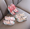 子供シューズガールズシューズ 透明 夏 パンプス チャイナ靴 プリンセンスシューズ 美しい民族風シューズ 箏演奏ダンス靴 チャイナシューズ 中華民族風 中華コンフォート 疲れない 布地 コスプレ 中華服 チャイナ服用 漢服コスプレ靴 ダンスシューズ15.2-22.5cm(4)