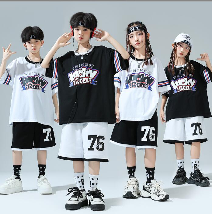 Rakuten - 男女兼用ダンス衣装 キッズダンス衣装 カジュアルシャツ ダンス衣装 シャツ パンツ 子供ダンス衣装 子供ダンス衣装 女子ダンスセットアップ 単品対応可能 子供ダンス衣装 キッズ ヒップホップ　ダンスウェア サルエルパンツ jazz hipjop かっこいい ダンスウェア110-180cm