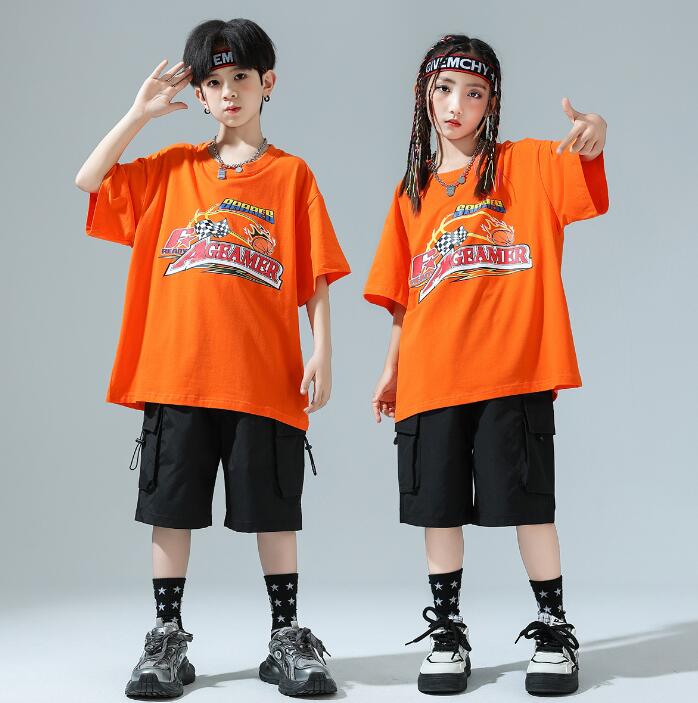 Rakuten - 子供ダンス衣装 キッズダンス衣装 カジュアルシャツ ダンス衣装 男女兼用ハーフパンツ 子供ダンス衣装 ダンス衣装 女子ダンスセットアップ 単品対応可能 子供ダンス衣装 キッズ ヒップホップ　ダンスウェア jazz hipjop かっこいい ダンスウェア110-180cm