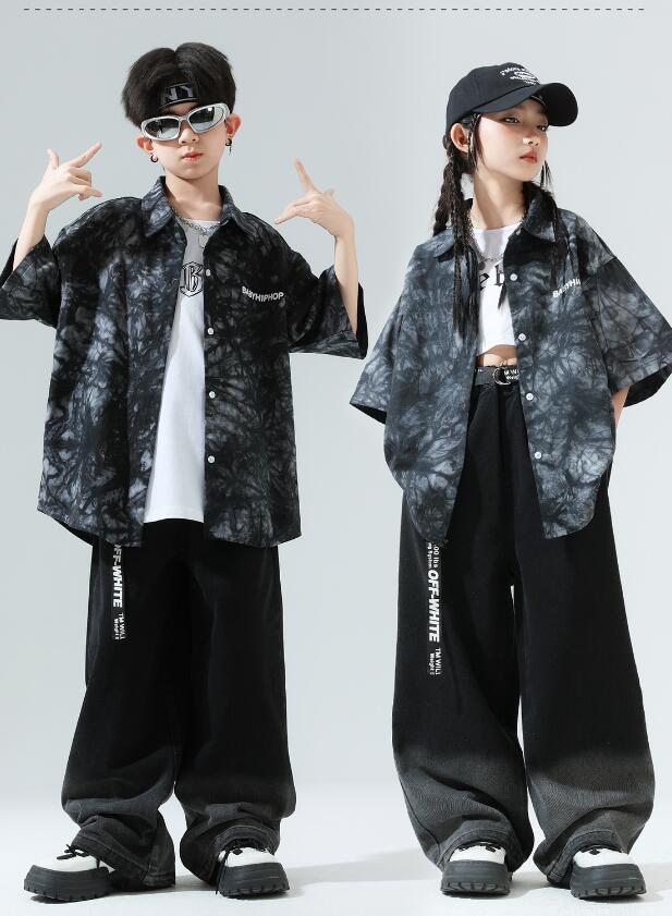 Rakuten - スタジャン ヒップホップダンス 子供ダンス衣装 キッズダンス衣装 ロングパンツ ダンス衣装子供ダンス衣装 男女兼用ダンスセットアップ 単品対応可能 子供ダンス衣装 キッズ ヒップホップ　ダンスウェア サルエルパンツ jazz hipjop かっこいい ダンスウェア110-180cm