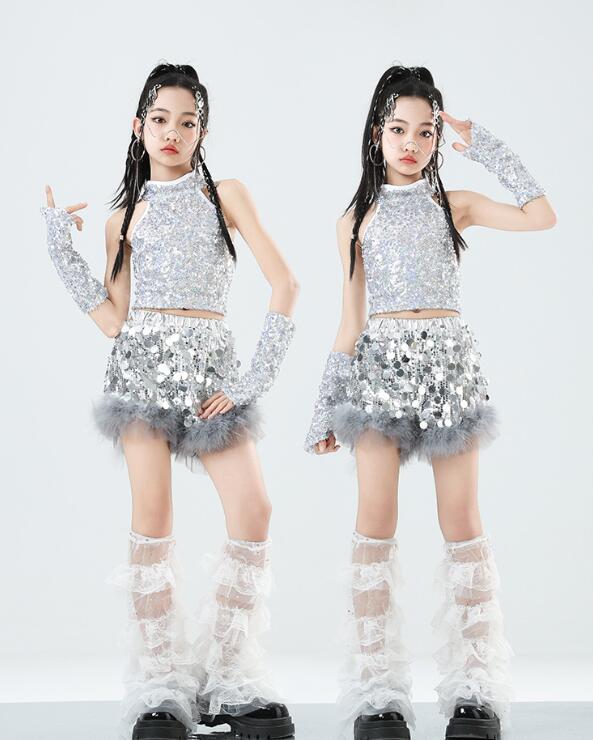 樂天商城 - スパンコールダンス衣装 袖なしシャツ スパンコールパンツ 子供ダンス衣裳　ジャズダンス 女の子3点セット/4点セット 女の子 応援会合唱団団体服 ジャズダンス衣装 ヒップホップ 学園祭イベント舞台ステージ衣装 演出服謝恩会 発表会 演奏会イベント 110-180cm