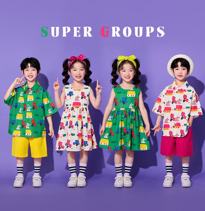 乐天商城 - 子供 ダンス衣装 アロハシャツ チアガール衣装 シャツショートパンツ ガールズワンピース 子供 ジャズ ヒップホップ チア ダンス 衣装 女の子 男の子 子供 学校 運動会 体育祭 演出服 チア 団服 発表会 jazz hiphop 100-180cm