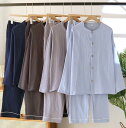 二重ガーゼパジャマ メンズパジャマ 春夏秋向け 長袖パジャマ トップス+ロングパンツ2点セット ガーゼ パジャマ動物柄 コットン肌優しい 透気性 部屋着 薄手 部屋着 ルームウェア 可愛い パジャマ 寝巻き 綿パジャマ 通気 肌に優しい M L XL 2XL