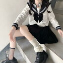 学生服 コスプレ セーラー服 上下3点セット 長袖 半袖 JK制服 ミニ/ミモレ丈/ロング丈スカート演出服 学生服 上下セット 日系衣装 可愛い ゴシック&ロリ...