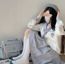 可愛い セーラー服 上下3点セット 長袖 半袖 JK制服 ミニ丈スカート演出服 学生服 上下セット 灰藍 日系衣装 プリンツスカート ゴシック&ロリータ風 学園...