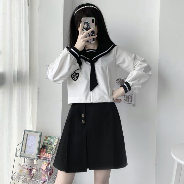 学生服 セーラー服 3点セット 長袖 JK制服 ミニスカート 演出服 女子高生JK制服 女...