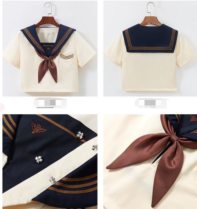 女子セーラー服 半袖/長袖あり JK制服 ミニスカート演出服 学生服 上下セット 女子高生 大人 日系衣装 ゴシック&ロリータ風セーラー服 トップス＋カート 蝶リボン 中学生 高校生 スクール 制服 クリスマス ハロウィン コスプレ衣装S M L XL