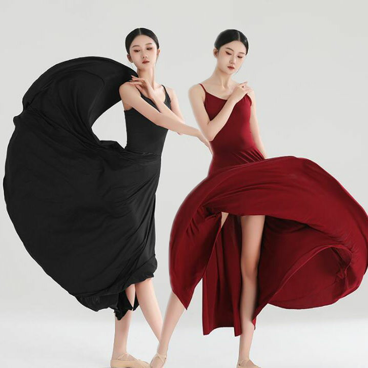 キャミソールワンピース 大人ダンス衣装 バレエ ワンピース 古典ダンス衣装 モダンドレス レディース ワンピース スリットありワンピース ラテンダンスドレス タンゴ ワルツ 社交ダンス 衣装 ダンスレッスンウェア 練習着 新体操 ダンス 発表会 大人 ジュニア 赤黒