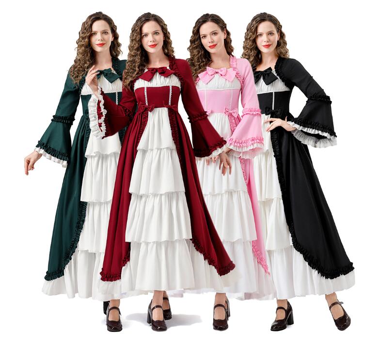 樂天商城 - 欧米風ワンピース ロリータドレス ロング丈 フリル袖 可愛いワンピース 女の子ワンピース 宮廷ドレスハロウィン コスプレ 仮装 衣装 ハロウィン 衣装 ワンピースコスチューム ハロウィンコスプレ ワンピース セクシー ハロウィン仮装 コスプレ衣装 ハロウィン衣装