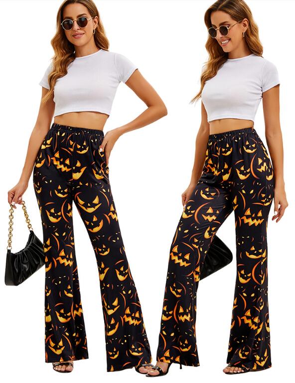 樂天商城 - ハロウィンパンツ レディースガウチョパンツ 伸縮性あり コスプレ レディース 仮装 衣装 大人 ハロウィン 衣装 コスチューム ハロウィンコスプレロング丈パンツ ズボン 女性 ハロウィン仮装 コスプレ衣装 ハロウィン衣装 可愛い 黒 ブラック
