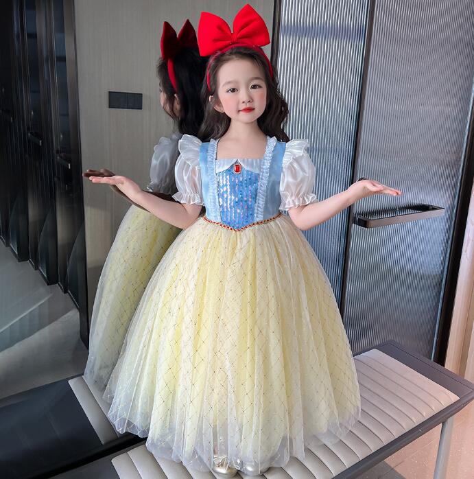 Rakuten - チュールドレス ロング丈ワンピース 女の子ドレス プリンセンスワンピース ハロウイン衣装 キッズスパンコール付き チュール 舞台服 女の子ダンス衣装 女の子 団体服半袖キッズダンス普段着 可愛いダンス衣装 ダンス衣装 団体服舞台演出服運動会100-140cm