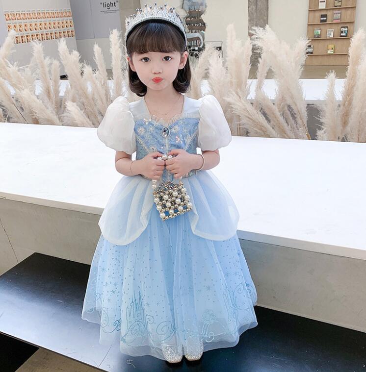 乐天商城 - 子供ドレス ロング丈ワンピース 女の子ドレス レース付きプリンセンスワンピース ハロウイン衣装 キッズチュール 舞台服 女の子ダンス衣装 女の子 団体服半袖キッズダンス普段着 可愛いダンス衣装 ダンス衣装 団体服舞台演出服運動会100-140cm