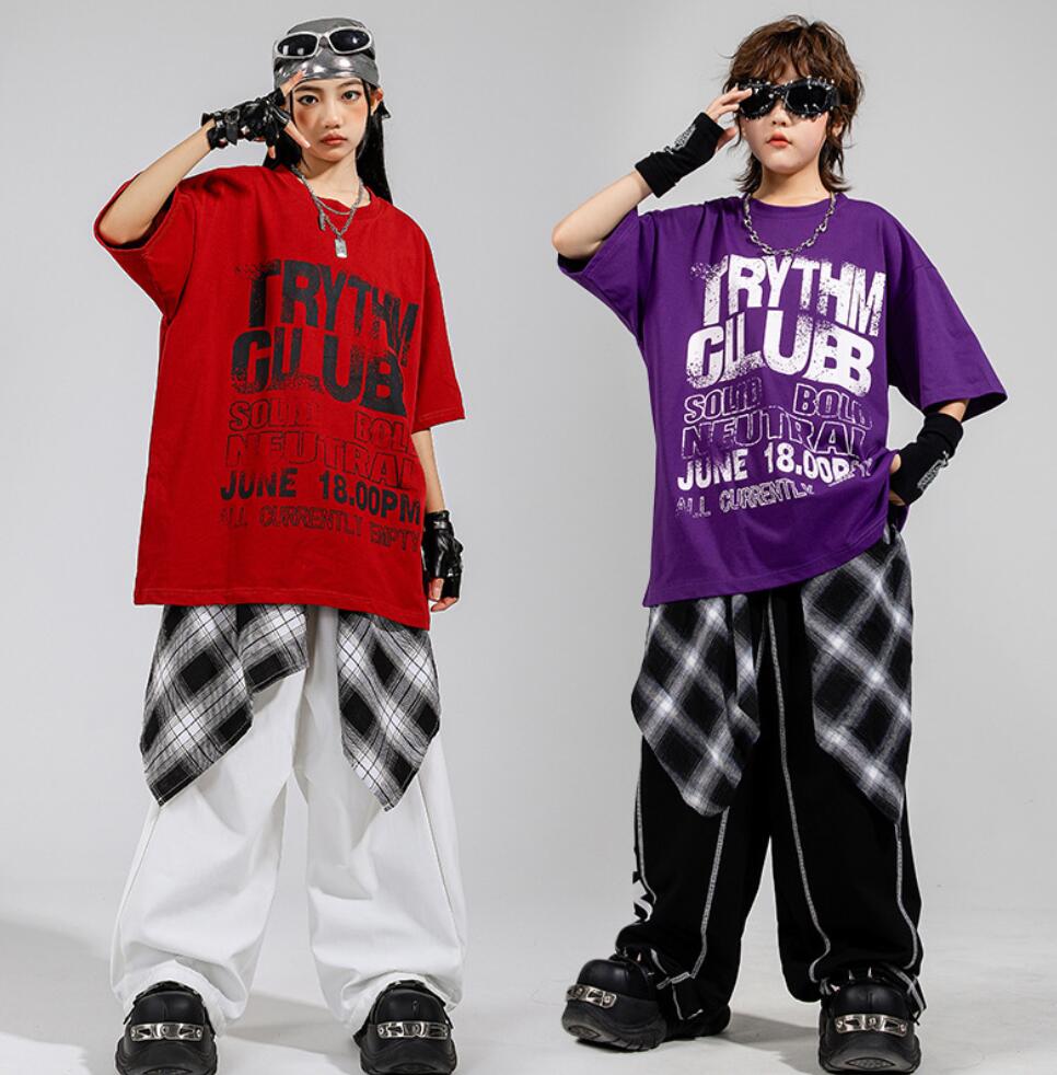 Rakuten - 子供ダンス衣装 ヒップホップ女の子　男の子 ダンス衣装 ゆったりシャツ ガーコパンツ ロングパンツ ジャズダンス衣装 子供ダンス衣装 女の子 ダンス衣装 イベント学園祭舞台ステージ衣装 演出服謝恩会 発表会 演奏会イベント　110-180cm