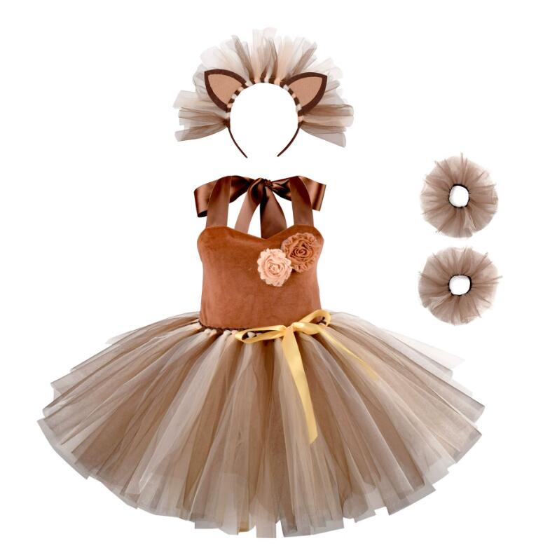 子供コスチューム コスプレ衣装 ライオンコスプレ 3点セット　仮装ワンピースハロウィン コスプレ 子供..