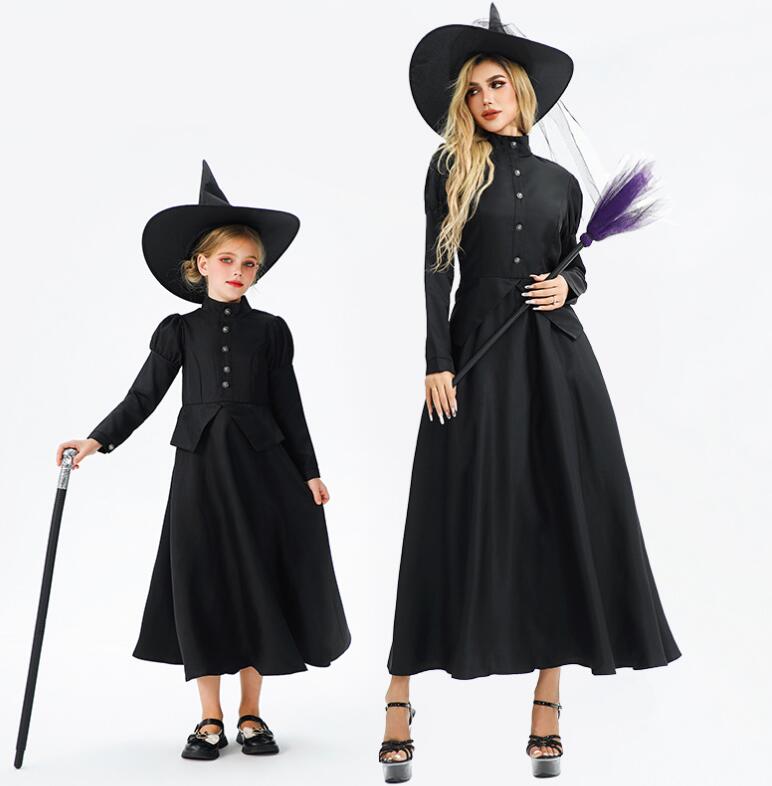 樂天商城 - ハロウィン衣装　長袖魔女ドレス セクシー 魔女子供サイズあり 暗黒系 コスプレ衣装 悪魔ドレス ヴァンパイア 妖精 吸血鬼 可愛い衣装 ハロウィン コスプレ 衣装 cosコスチューム ドレス イベント コス エプロンドレス可愛い パフォーマンス 余興 コスプレ衣装