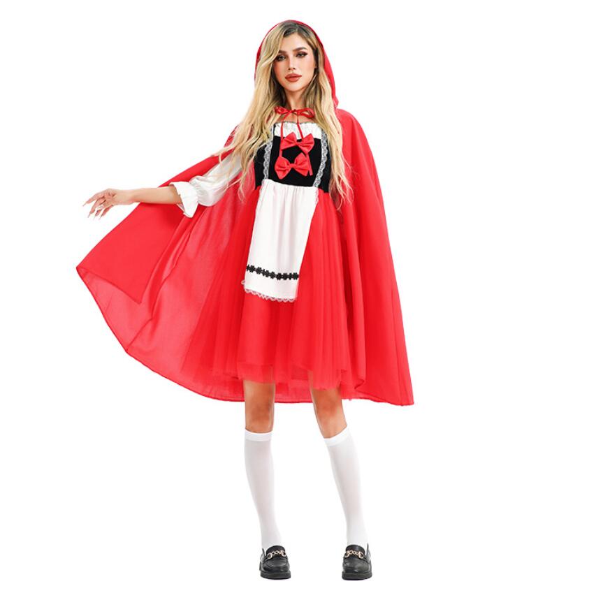 乐天商城 - 大人ダンス衣装 コスプレ衣装 赤ずきんコスプレ衣装 　ハロウィンマント付き 半袖 妖精コスプレ コスプレ仮装 衣装 可愛い ハロウィン 衣装 アリス アニメ ハロウィン 仮装 道化師 ハロウィン 衣装 面白い コスプレ衣装 ハロウィン衣装