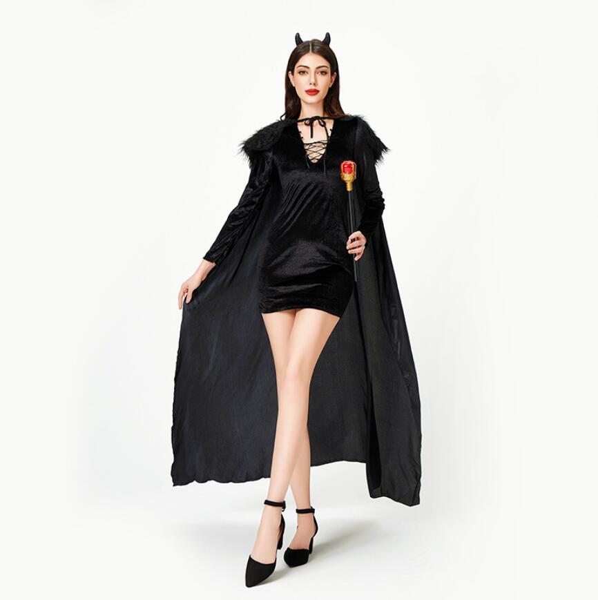 樂天商城 - ハロウィン衣装 ヴァンパイアコスプレ衣装 魔女ワンピース マント付き 舞台衣装 イベント コス エプロンドレス 悪魔cosplay　吸血鬼ワンピース ロング丈ワンピース　可愛い衣装 ハロウィン コスプレ 衣装コスチューム お姫様 パフォーマンス 余興 コスプレ衣装