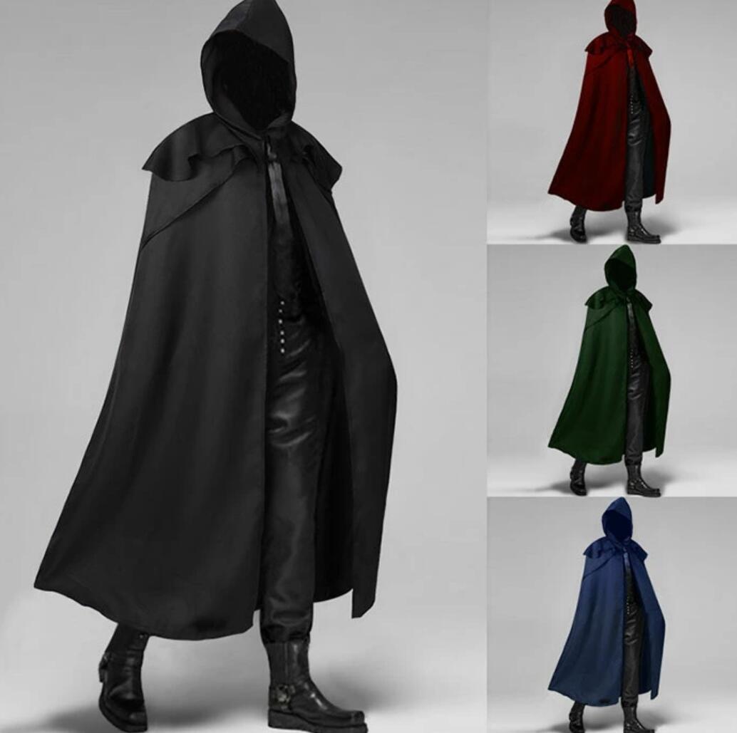 Rakuten - ロング丈マント フード付き ケープ ポンチョ ボレロ 魔女 悪魔 吸血鬼 死神 コスプレ 仮装 cosハロウィン イベント 文化祭 部活 コスチューム パーティー用 ブラック グリーン レッド