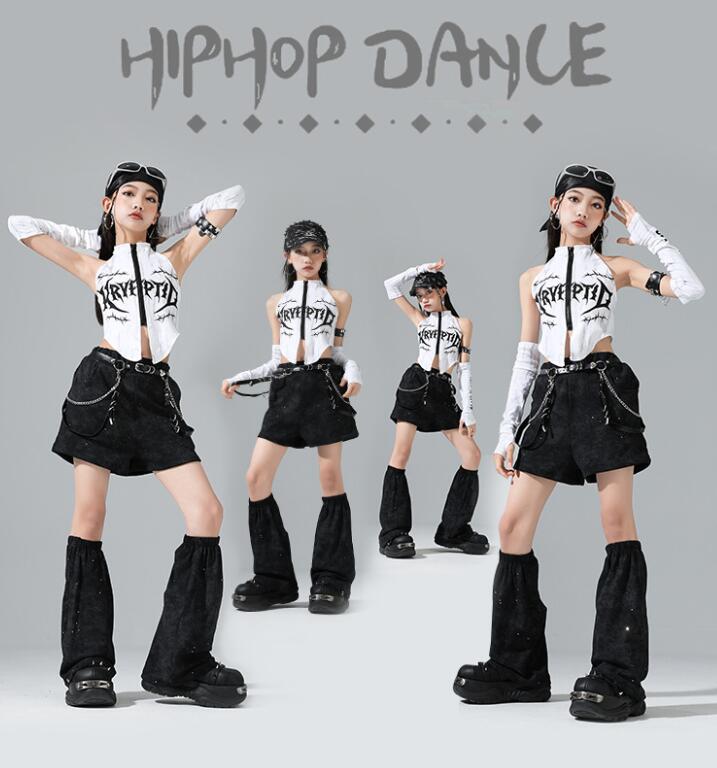 乐天商城 - ミニパンツ へそ出し 足カバー付き ジャズダンス衣装 キッズダンス衣装 ジャズダンス 女の子 hiphopダンス衣装 ヒップホップダンス衣装 子供ダンス衣装 ダンス衣装 イベント学園祭舞台ステージ衣装 演出服謝恩会 発表会 演奏会120-180cm