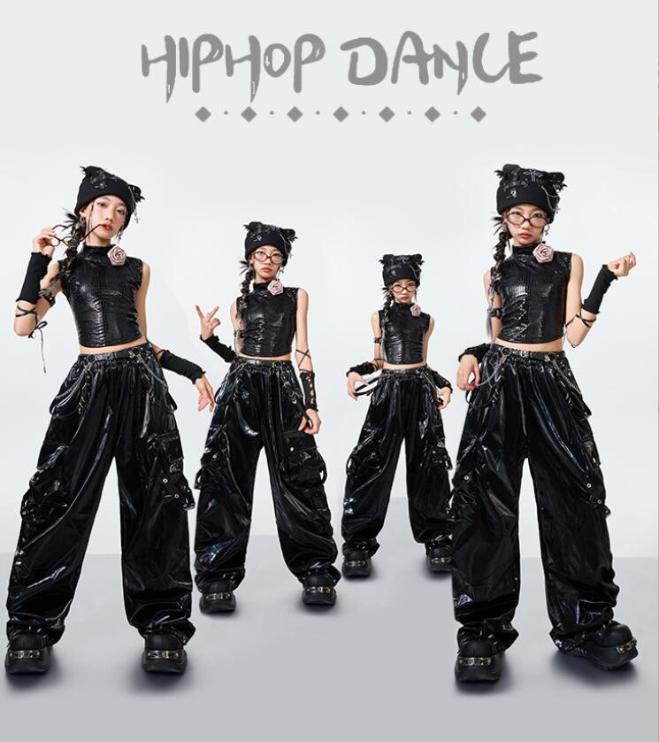 樂天商城 - 女の子ダンス衣装 ジャズダンス衣装 PUトップス レザーパンツ キッズダンス衣装 ジャズダンス 女の子 hiphopダンス衣装 ヒップホップダンス衣装 子供ダンス衣装 ダンス衣装 イベント学園祭舞台ステージ衣装 演出服謝恩会 発表会 演奏会120-180cm
