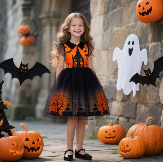 乐天商城 - ハロウインドレス 女の子ワンピース　 クリスマスドレス 社交ダンス衣装 女の子ワンピース DSモダンダンス チアダンス衣装 応援団 ジャズ ダンス 衣装 舞台 ステージ衣装 余興 ダンス衣装 ハロウィン コスプレ ダンス衣装110-150cm