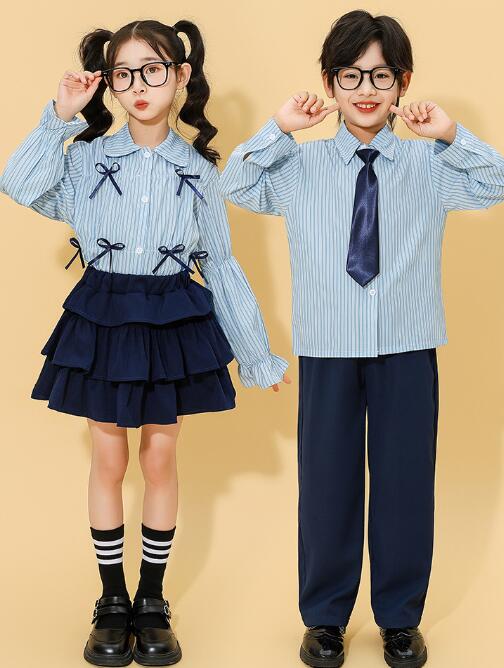 樂天商城 - ストライプ柄シャツ キッズダンス衣装 チアガール衣装 長袖シャツ スカート パンツ 運動会 可愛いシャツジャズダンス衣装 舞台 ステージ衣装ダンス衣装 ダンス衣装男の子 女の子 小学生 中学生 韓国 演出服 舞台服 発表会 団体服 普段着 ジャズダンス HIPHOP K-POP