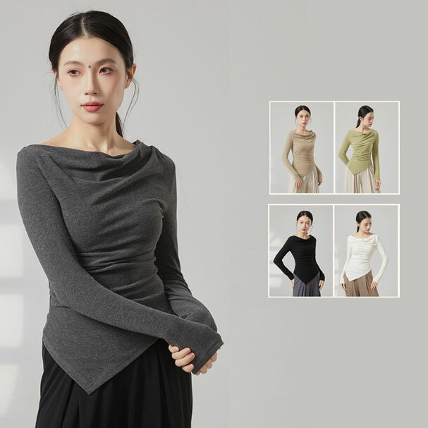 乐天商城 - ダンス衣装 長袖トップス Tシャツ 古典ダンス衣装　三角型裾 ダンス衣装 女性 大人 練習着 レッスン着 古風 ダンス 演出服 ステージ衣装チャイナ服 漢風 中華風 ダンス衣装 女性 大人 フレア袖Tシャツ 練習着 レッスン着 演出服 ステージ衣装